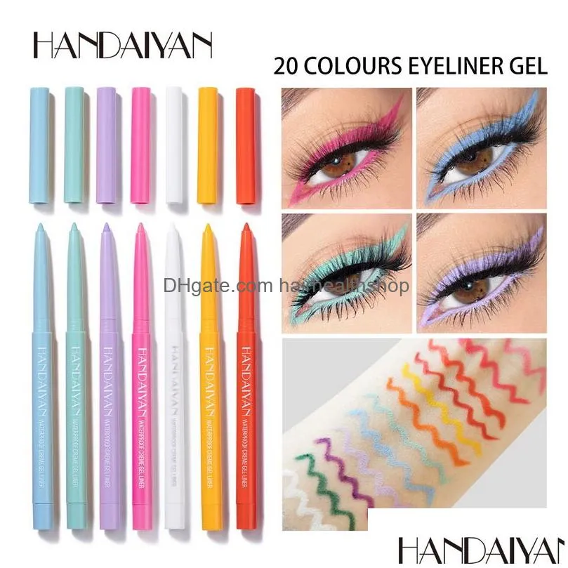 Eye Shadow/Liner Combination Handaiyan 6 Coloured Eyeliner Pencil Set Rotate Cream Gel Waterproof High Pigment Long-Lasting Makeup Eye Dhcxl