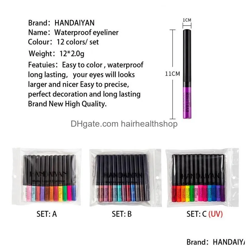 Eyeliner Handaiyan Liquid Eyeliner Waterproof Matte Rapid Prototy And Non-Faint Quick Dry Long-Lasting Professional Makeup Eye Drop De Dhidu