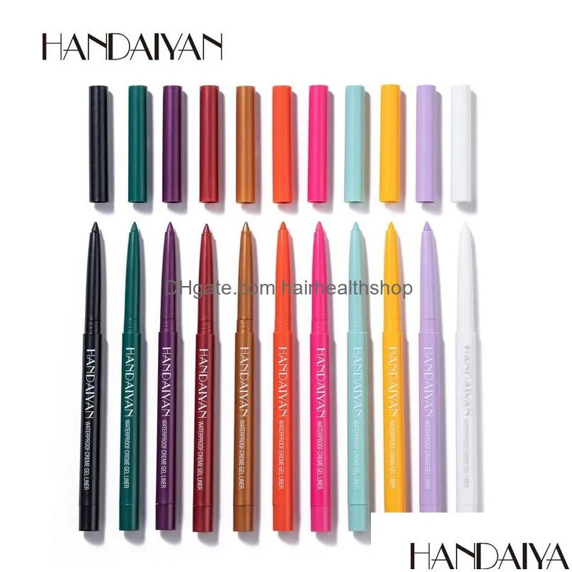 Eye Shadow/Liner Combination Handaiyan 6 Coloured Eyeliner Pencil Set Rotate Cream Gel Waterproof High Pigment Long-Lasting Makeup Eye Dhcxl