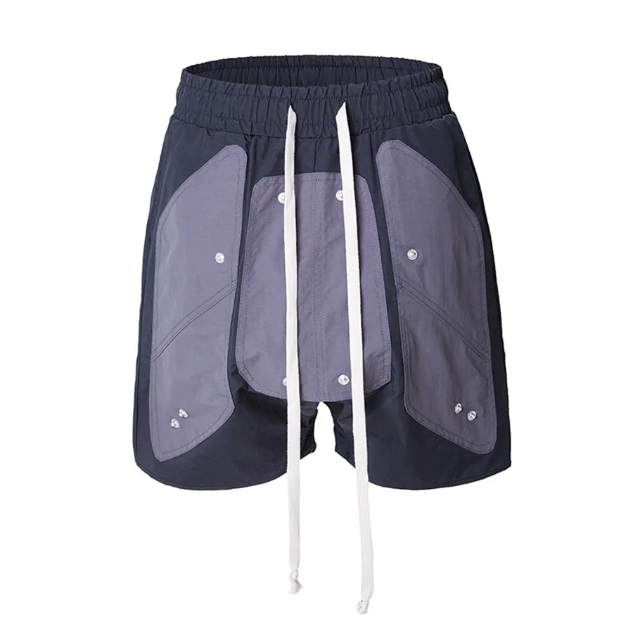 Men's shorts with functional style patchwork drawstring casual pants, women's loose and versatile