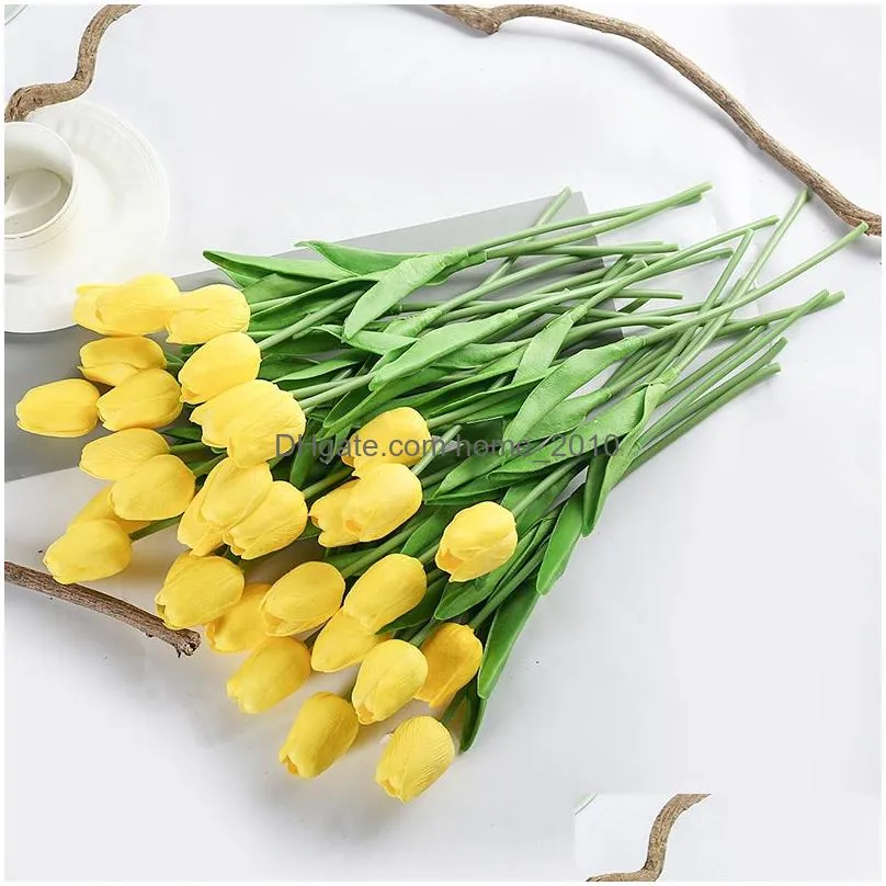 wreaths 31pieces artificial flowers branch tulip real touch flowers latex tulips flower artificial bouquet fake flower bridal bouquet