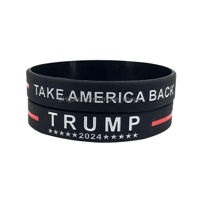 trump 2024 silicone bracelet party favor keep america wristband donald trump vote rubber support bracelets maga fjb bangles party