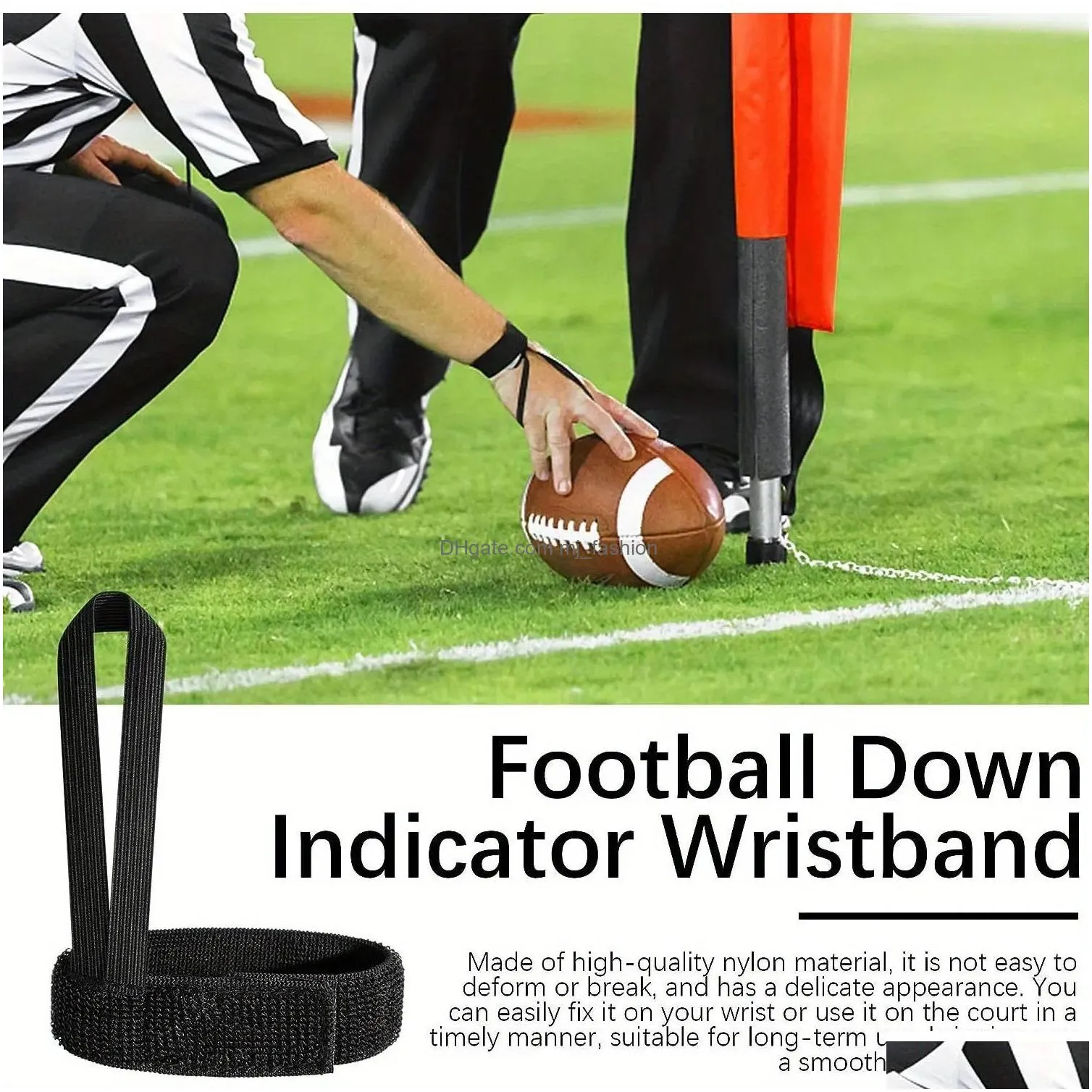 Balls 1/4Pcs Football Field Marker Indicator Wristband Black Team Down Referee Length Drop Delivery Sports Outdoors Athletic Outdoor A Dhbrf