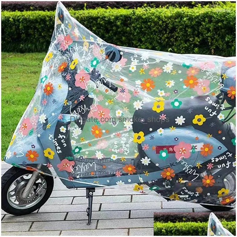 raincoats rainproof dustproof motorcycle waterproof pvc poncho cover universal clear printed lightweigh outdoor travel portable rain