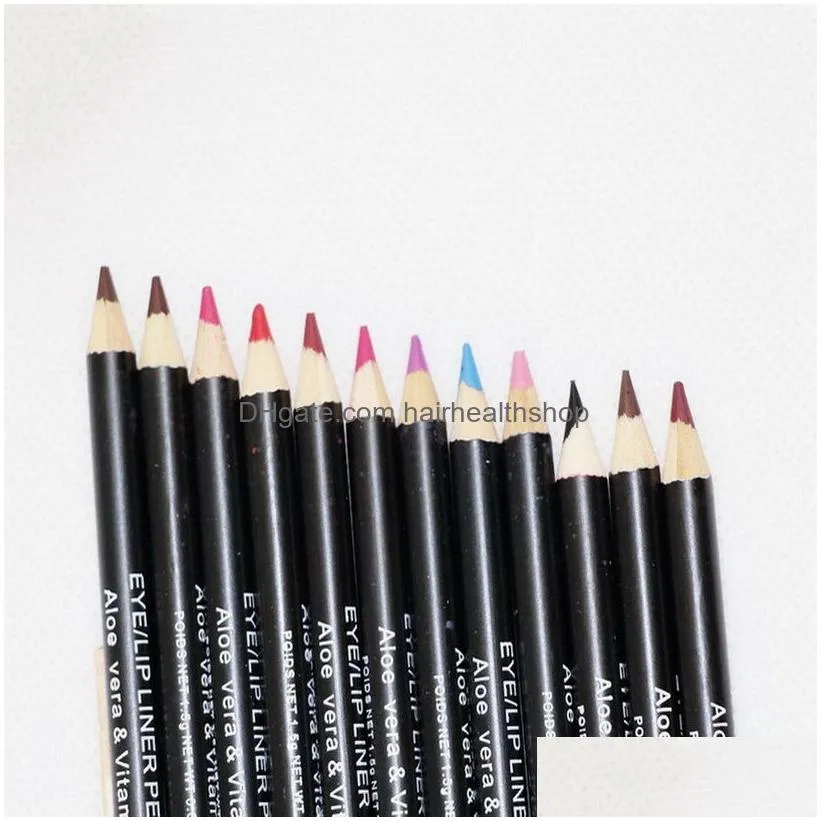 Eyeliner Colored Eyeliner Pencil Waterproof Eye Liner Pen In A Set 12 Colors Black Brown White Crayon Level Aloe Vera Vitamin E Luxury Dhrlp