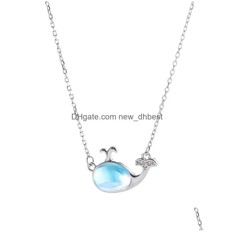 Pendant Necklaces Simple Temperament Small   Necklace Sweet Girl Sier Plated Clavicle Chain Jewelry Accessories181B Drop D Dhbpy