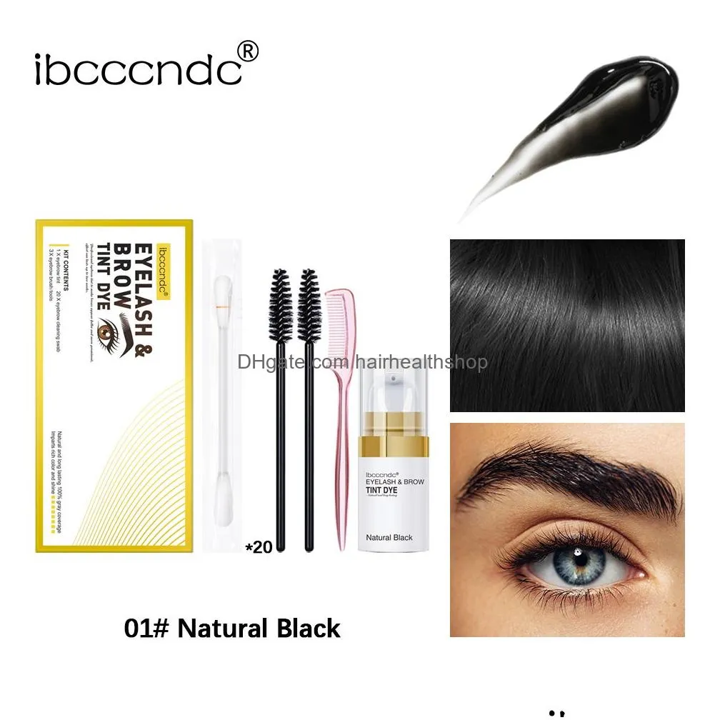 Eyebrow Enhancers Ibcccndc Professional Eyebrow Tint Kit Enhancer Semi Permanent Eyebrows Coloring Waterproof Long-Lasting Easy To Wea Dhfq0