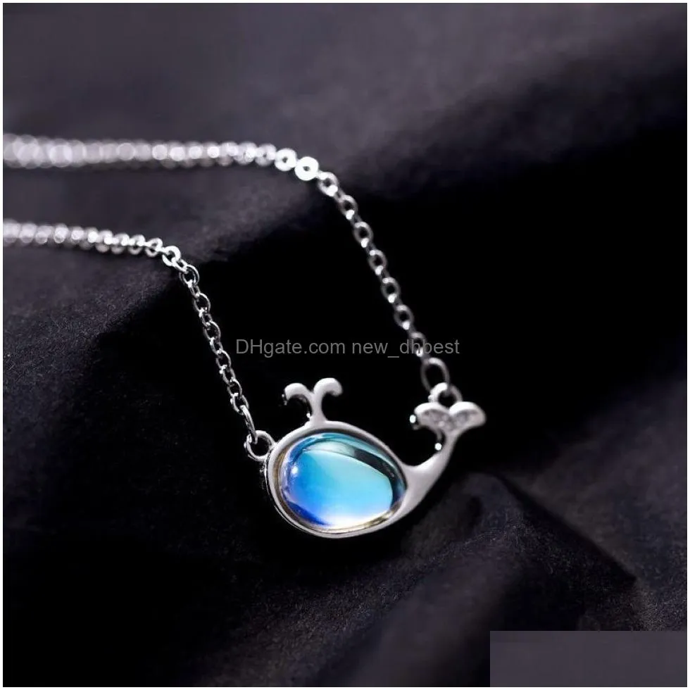 Pendant Necklaces Simple Temperament Small   Necklace Sweet Girl Sier Plated Clavicle Chain Jewelry Accessories181B Drop D Dhbpy