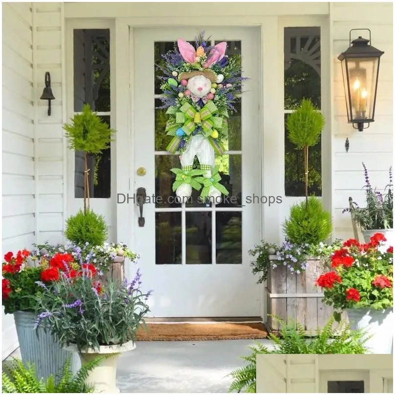 decorative flowers easter wreath decorations cartoon themed door hangin for front wall home