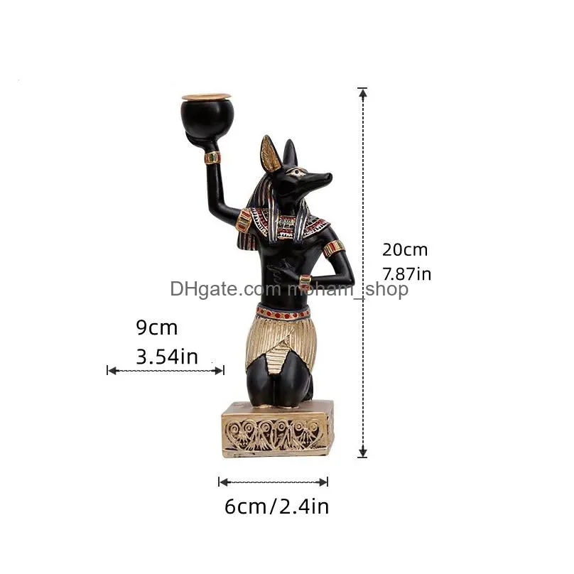 decorative objects figurines retro egyptian cat resin sculpture collectible ornaments ancient egypt god cat statue office home decoration