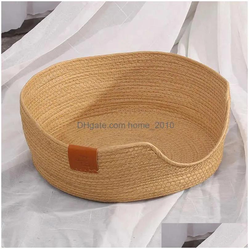 furniture cat beds furniture yokee pet cat mat dog bed sofa handmade bamboo weaving four season cozy nest baskets waterproof removable