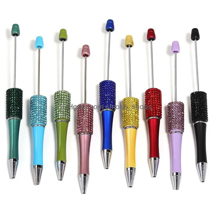 wholesale diamond add bead diy pen ballpoint pens beads pens customizable lamp work craft writing tool