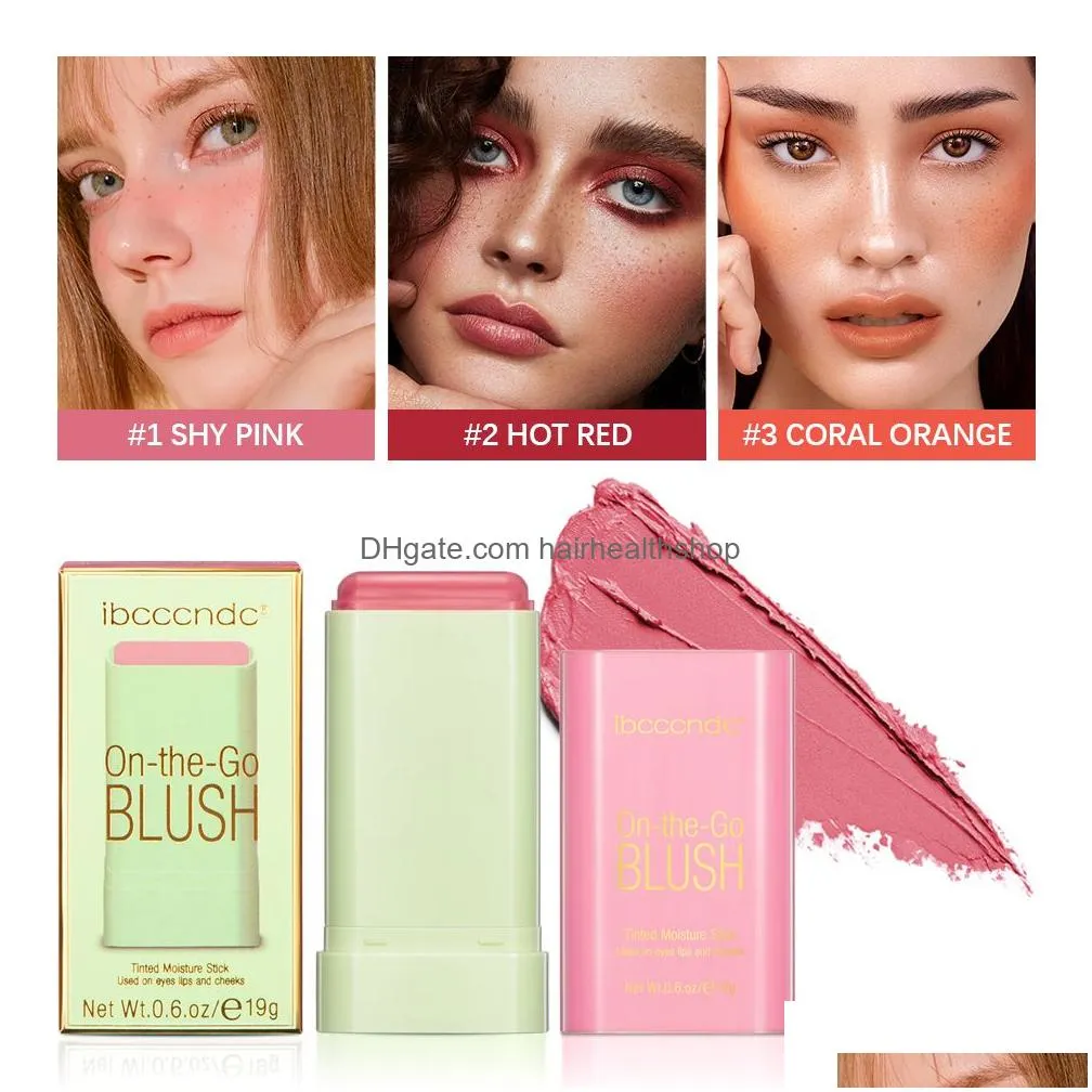 Blush Makeup Stick B Cream Ber Waterproof Moisturizer 3 Colors Pink Red Orange For Eyes Lips And Checks Luxury Facial Make Up Drop Del Dhrkh