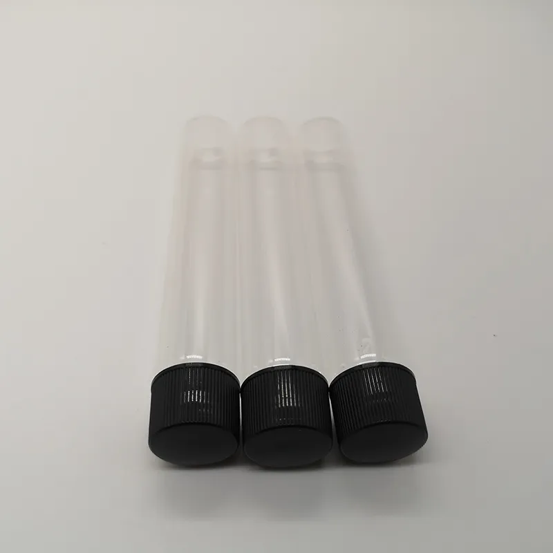 Glass tubes packaging 115*20mm with plastic lids 30g tube with screw cap could custom labels