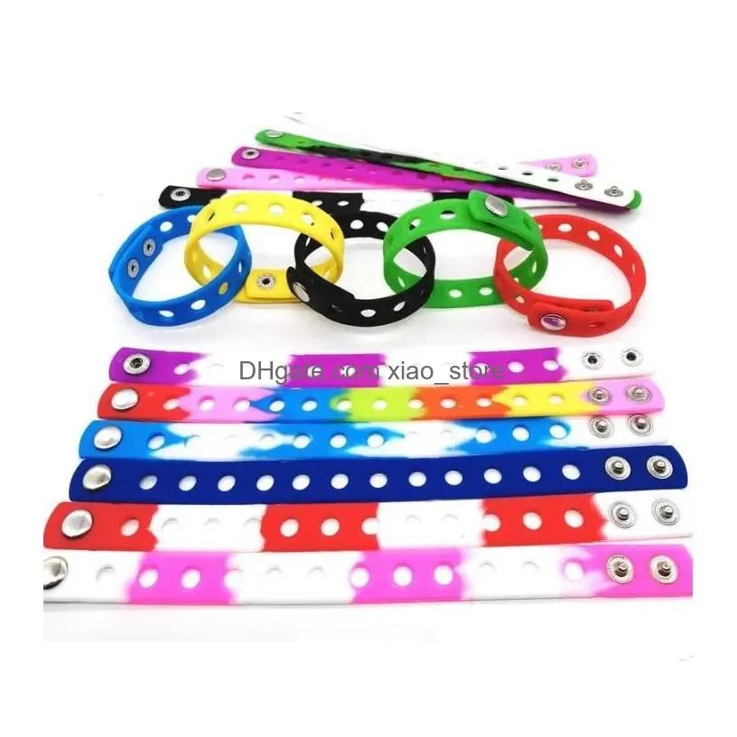 charm bracelets sile bracelet wristband 21cm fit shoe clog buckle accessory party favor gift fashion jewelry 15 colors wholesale dro