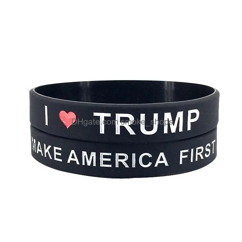 trump 2024 silicone bracelet party favor keep america wristband donald trump vote rubber support bracelets maga fjb bangles party