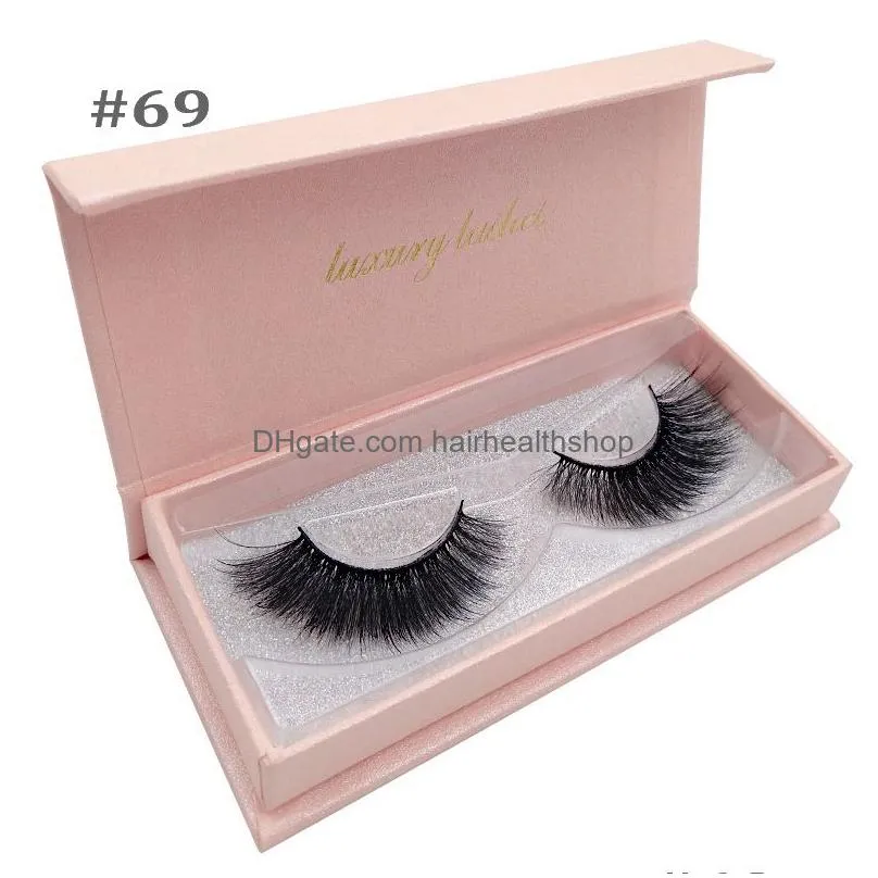 False Eyelashes 3D Mink Eyelash Individual Lashes With Storage Box Thick Tapared Crisscross Winged Natural Long Make Up Eye Lash Drop Dh50S