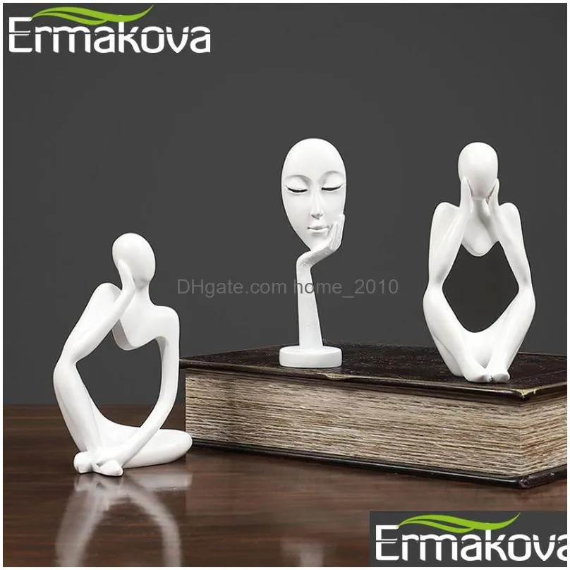 ermakova thinker statue abstract resin sculpture mini art decorative desk figurine thinker figures office bookshelf home decor