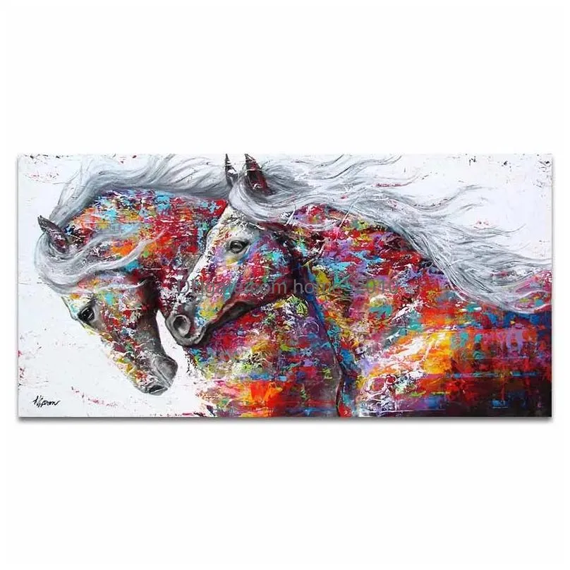 colorful horses decorative picture canvas poster nordic animal wall art print abstract painting modern living room decoration4215302