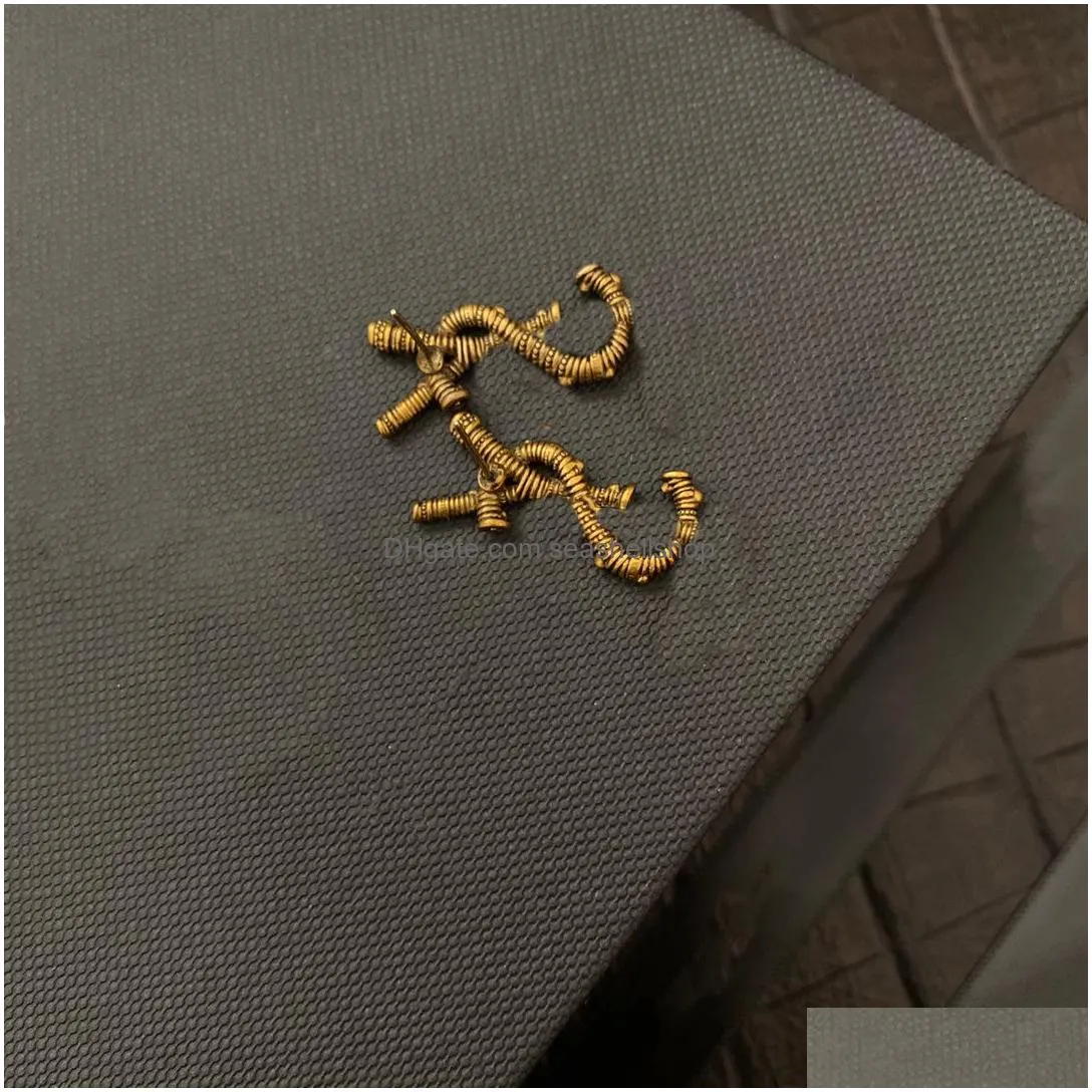 Stud Designer Earring Love Earrings For Woman Brand Simple Letters Y Gold 925 Sier Diamond Ring Lady Jewelry Ear Mother Teacherday Dr Dhh3S