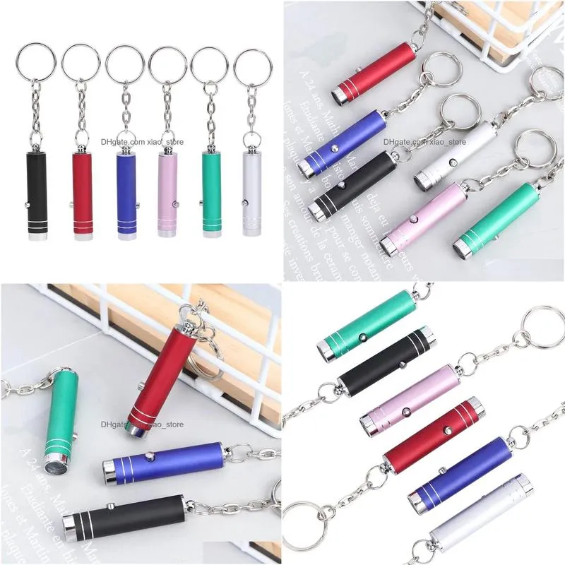 multifunction portable mini led flashlight keychain aluminum uv light currency detector lamp key chains torch with battery