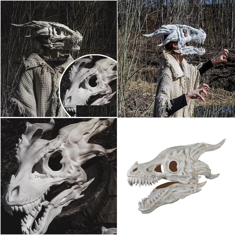 party masks dragon movable dragon/movable jaw dino moving dinosaur decor for halloween decorationg3 220826