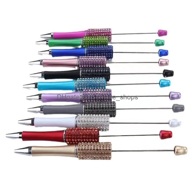 wholesale diamond add bead diy pen ballpoint pens beads pens customizable lamp work craft writing tool