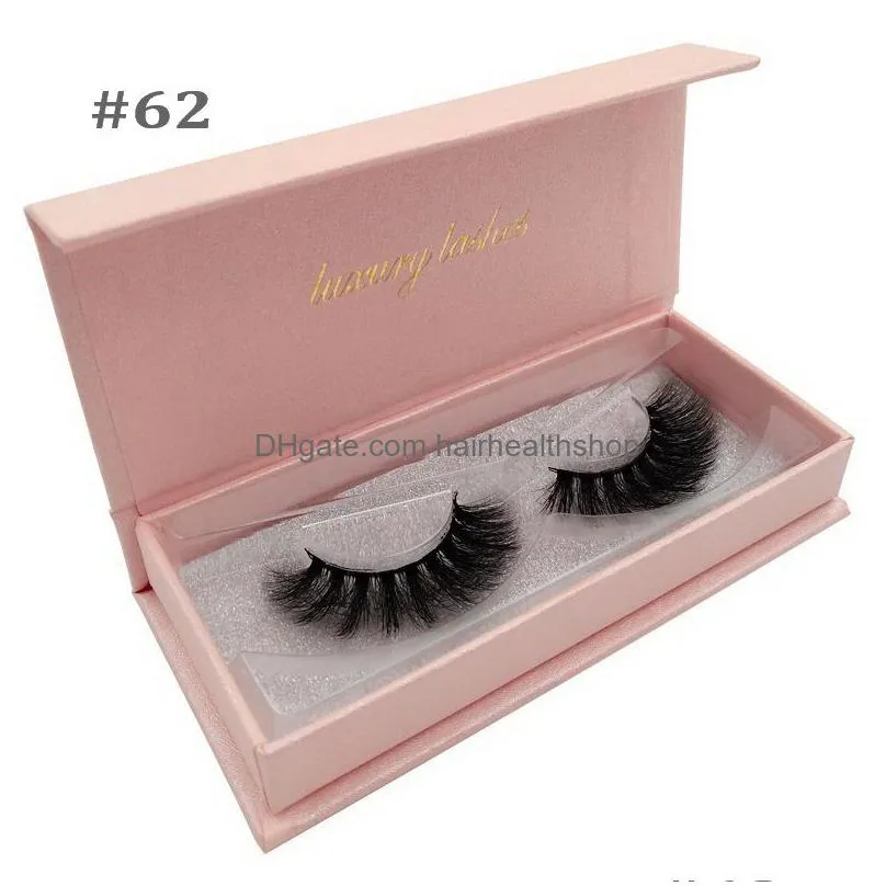 False Eyelashes 3D Mink Eyelash Individual Lashes With Storage Box Thick Tapared Crisscross Winged Natural Long Make Up Eye Lash Drop Dh50S