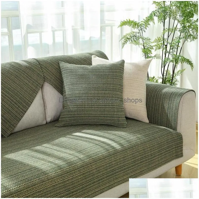 chair covers midsum linen corner sofa cover simple solid color slipcover thick towel furniture protector non-slip cushions seat