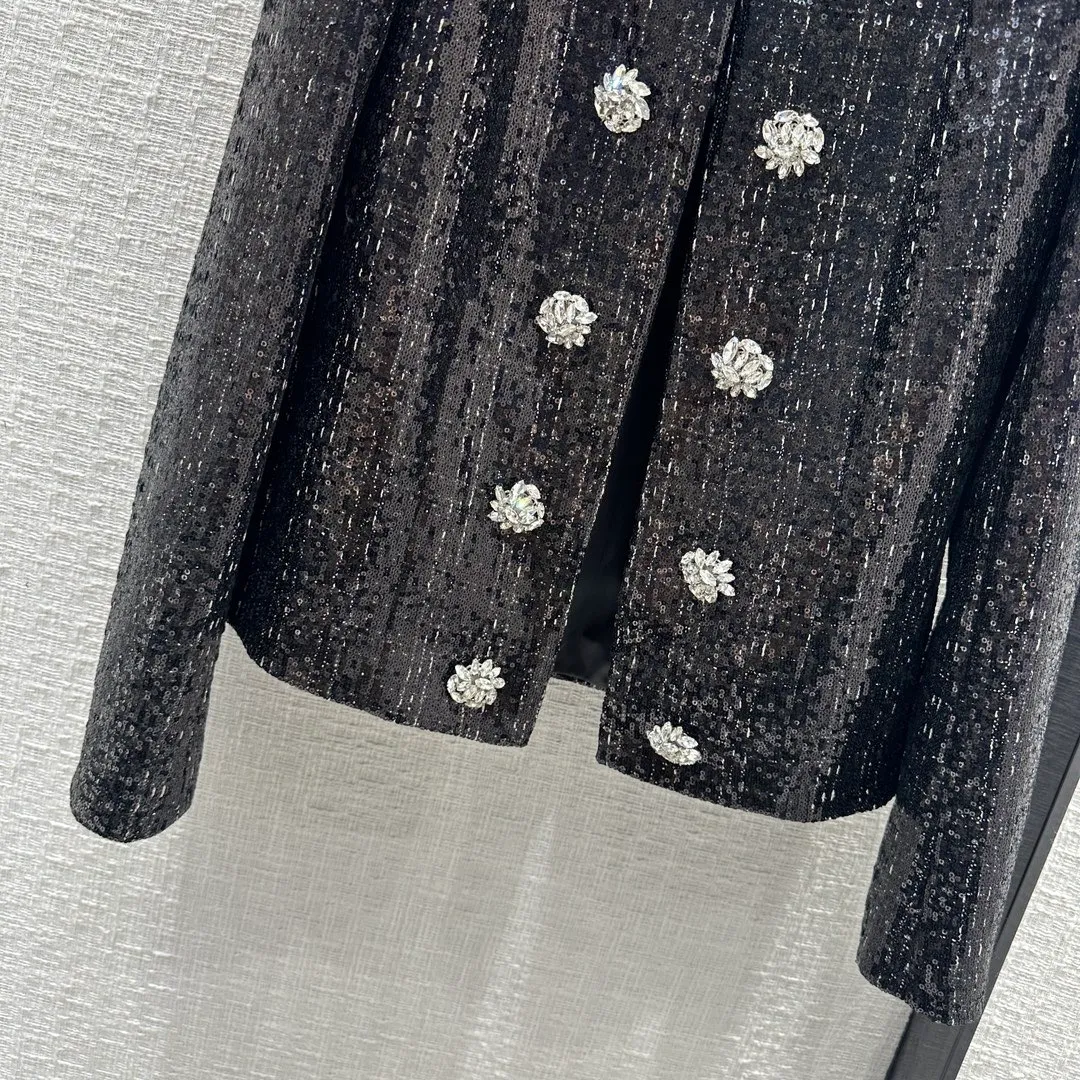 Milan Runway Jackets 2024 New Spring O Neck Long Sleeve Brand Same Style Coats Women's Designer Tops 0229-3