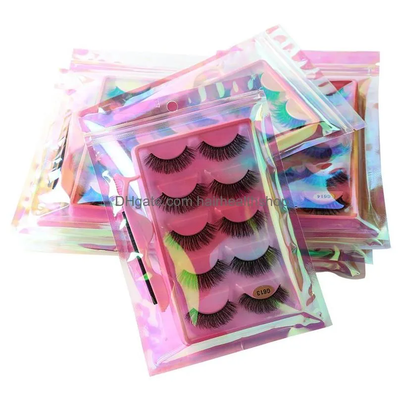 False Eyelashes 5 Pairs False Russian Eyelash Strip D Curl Lash Extensions Supplies Combination Wholesale Makeup Drop Delivery Health Dhryy