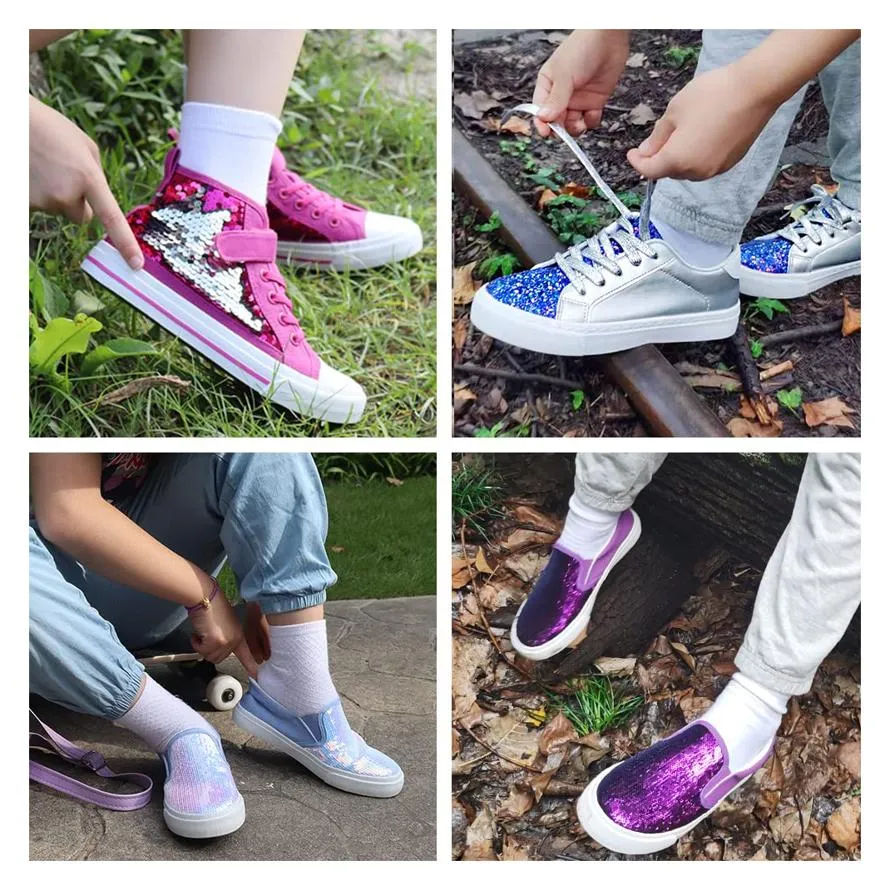 Bulk Sparkling Glitter Sequin Canvas Sneakers For Toddler Kids Casual Canvas Style Shoes With Drop Delivery From Yumshoe 22.92 DHgate.Com