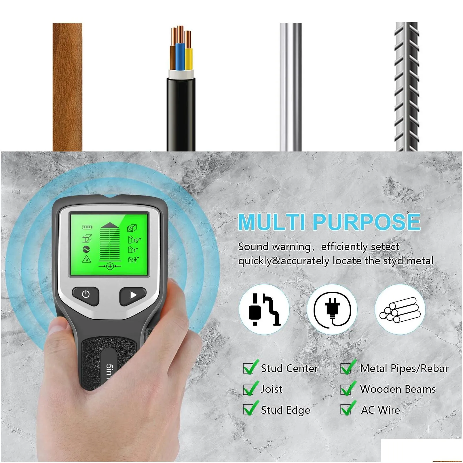 Pvc Scanner DHgate.com:5-in-1 PVC & Metal Wall Scanner, Stud Finder with Laser ...