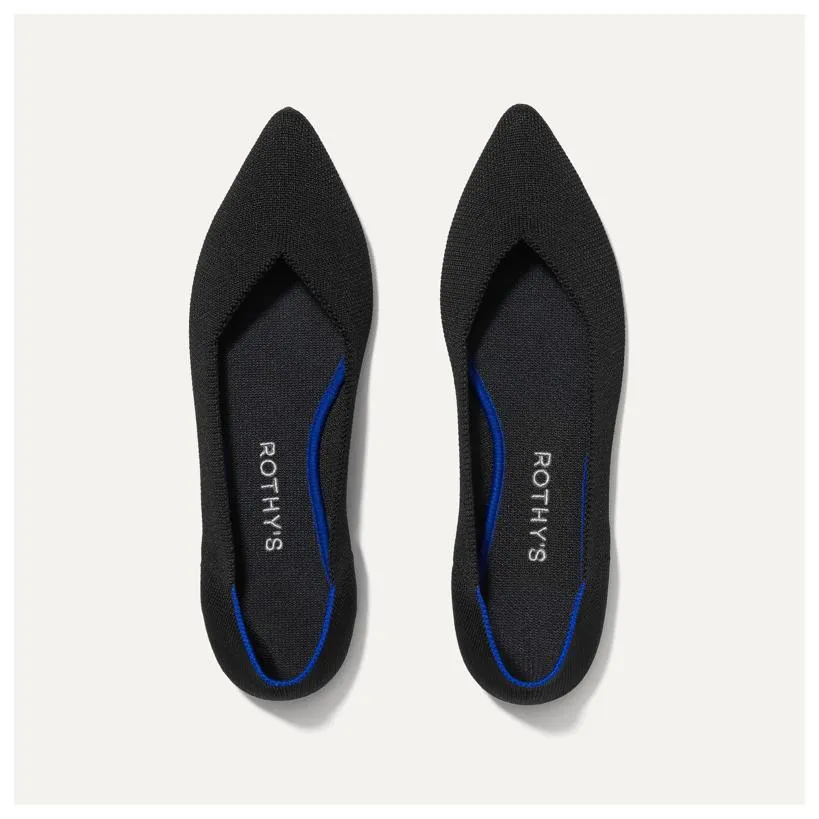 Recycled Plastic Slip On Flats Sustainable Pointed Toe Comfort Shoes
