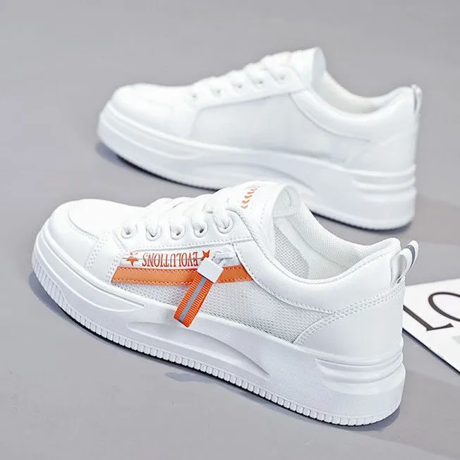 DHgate.com:Womens Summer Casual Sneakers: White Leather
