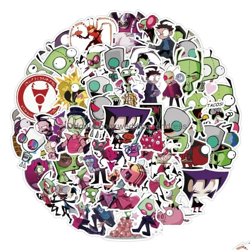 Alien Invader Zim Graffiti Sticker Pack of 50 for Notebooks