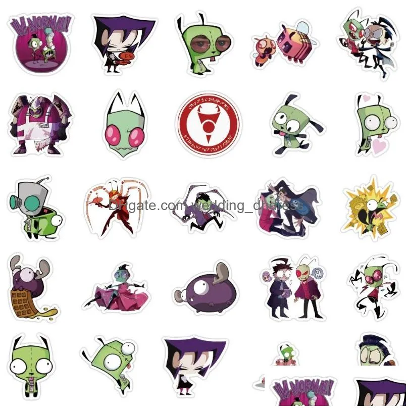 Alien Invader Zim Graffiti Sticker Pack of 50 for Notebooks