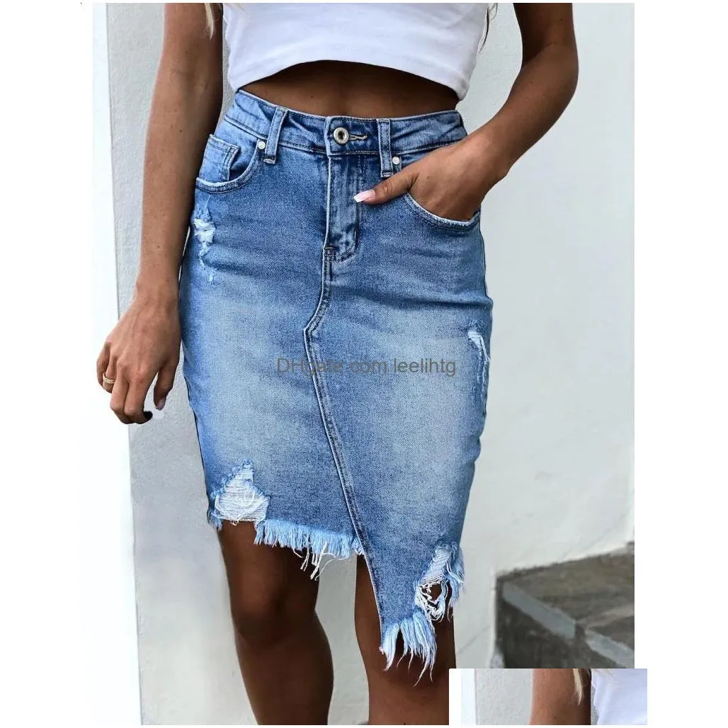 Fashion Mujeres Con Minifalda De Mezclilla Falda De Mezclilla De