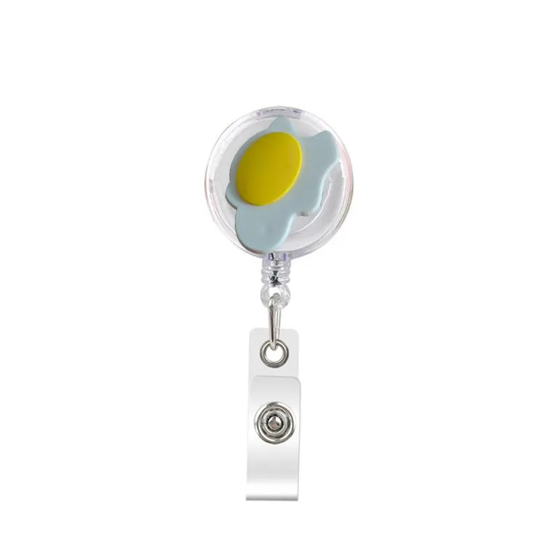 cute retractable badge holder reel badge reel - clip-on name badge tag with belt clip id badge reels clip card holder for office workers food doctors nurses medical students and students