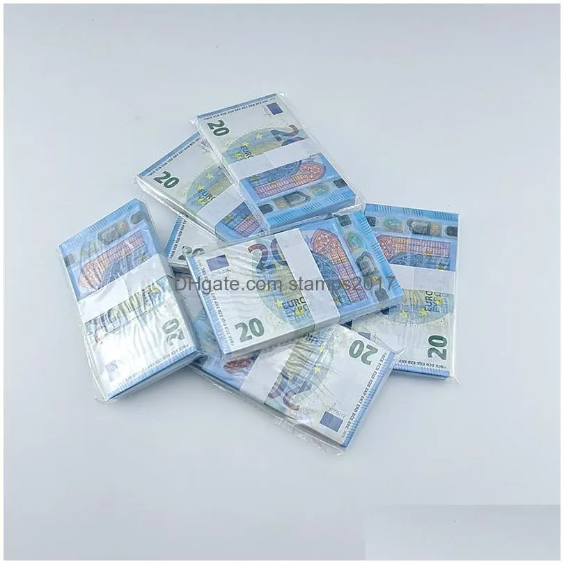 wholesales prop money copy 10 20 50 100 200 500 party fake money notes faux billet euro play collection gifts 100pcs/pack