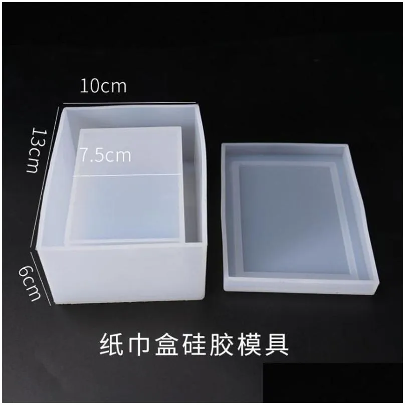 transparent silicone mould dried flower resin decorative craft diy storage tissue box mold epoxy resin molds for jewelry t200917