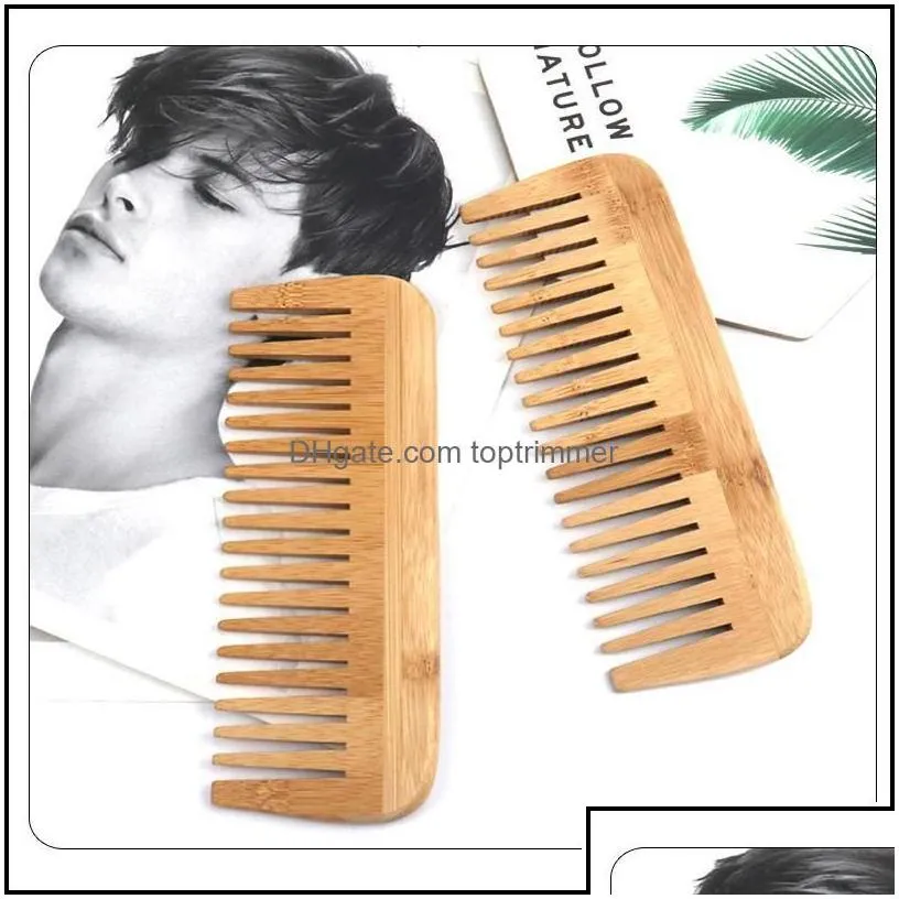 hair brushes care styling tools products customizable logo natural bamboo combs anti-static comb healthy wide tooth drop delivery 2021