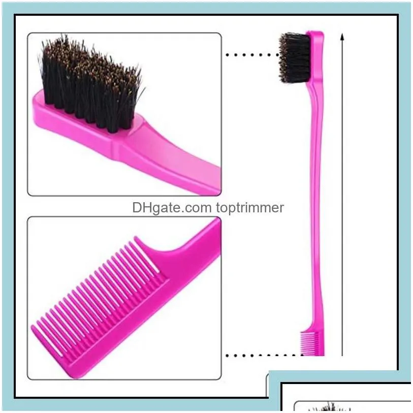 brushes care tools products100pcs double sided edge control comb styling tool hair toothbrush style eyebrow brush drop delivery 2021