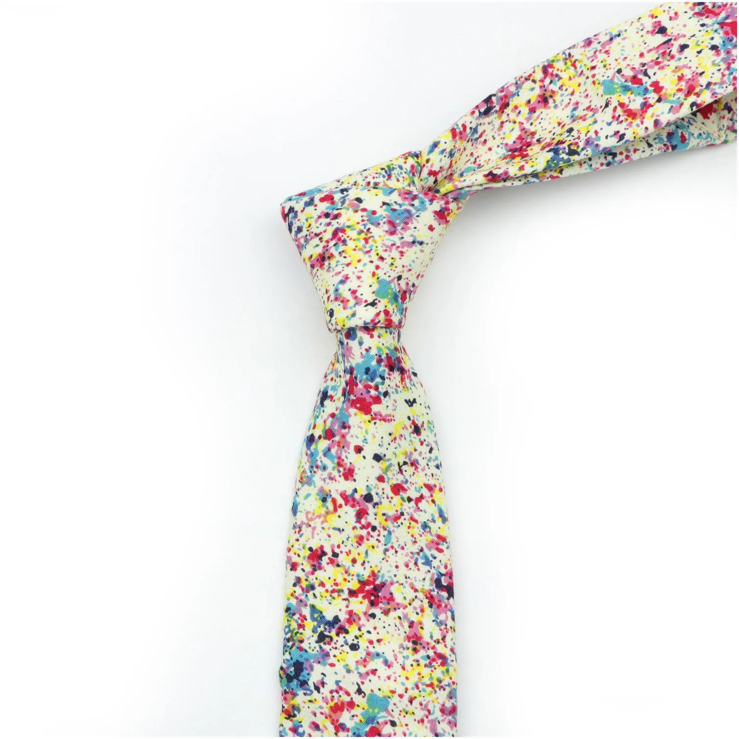 cotton flower tie men`s colourful floral ties necktie narrow paisley slim skinny cravate narrow thick neckties t200805