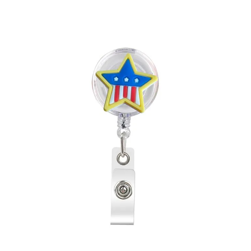 cute retractable badge holder reel badge reel - clip-on name badge tag with belt clip id badge reels clip card holder for office workers baby usa doctors nurses medical students and students