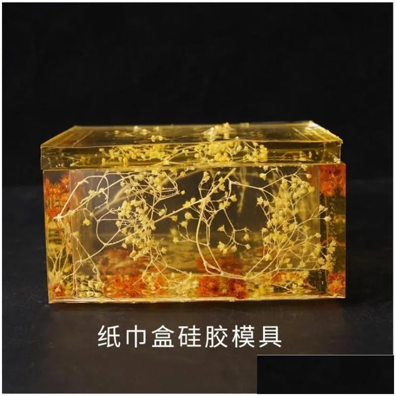 transparent silicone mould dried flower resin decorative craft diy storage tissue box mold epoxy resin molds for jewelry t200917