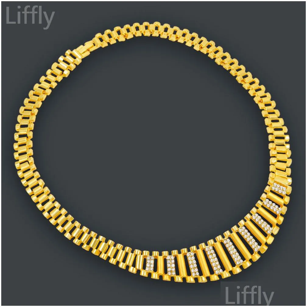 liffly new dubai gold jewelry sets for women indian jewelry african wedding bridal gift necklace bracelet earrings set wholesale