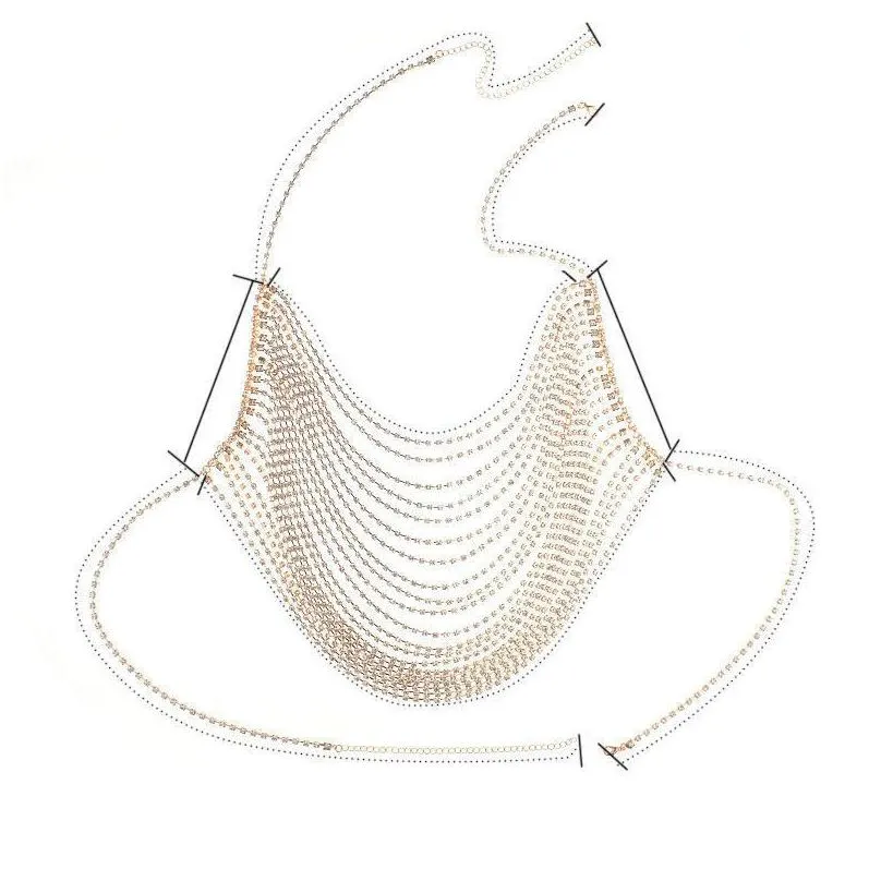 fashion shiny bra chain summer sexy harness bikini body chain women jewelry lady body chain gift wholesale t200508