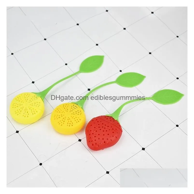 home silicone drinkware accessories cute red strawberry styles tea-strainer tea tools infuser filter b0454