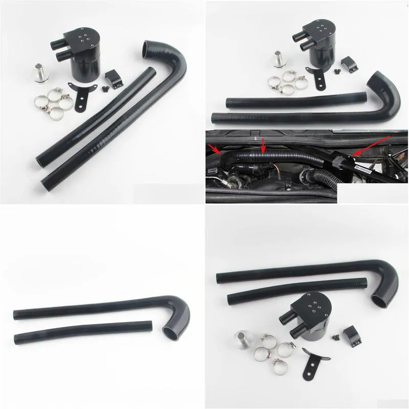 black aluminum alloy reservior oil catch can tank with radiator hose for bmw 125i 220i 228i 320i 328i 420i 428i n20 n26